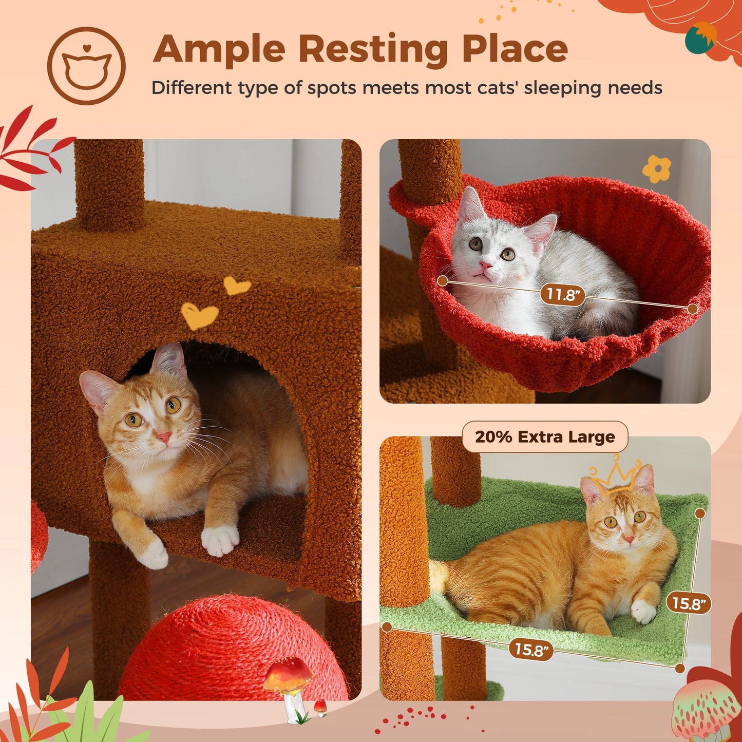 PETEPELA Floor To Ceiling Cat Tree Tower With Condo
