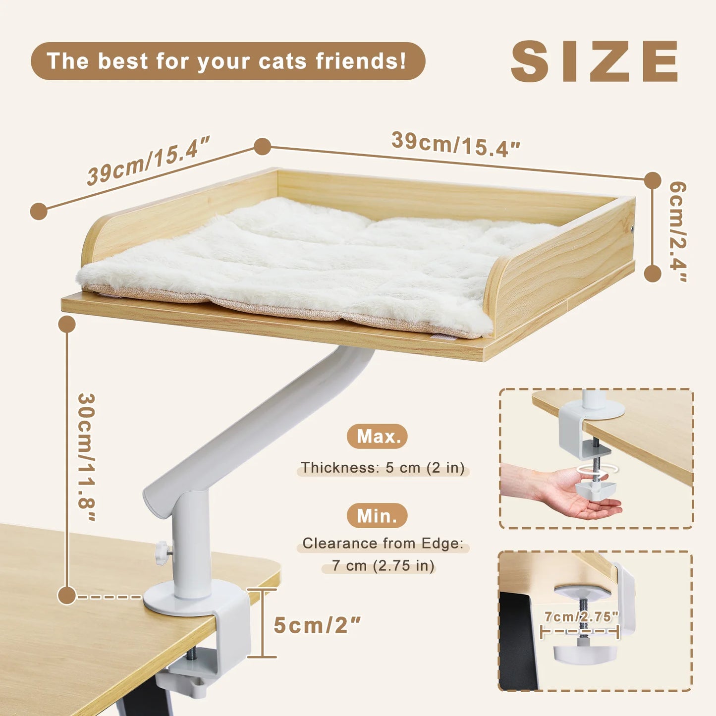 PAWZ Road Cat Desk Bed With 360 Rotatable Stand Hammock