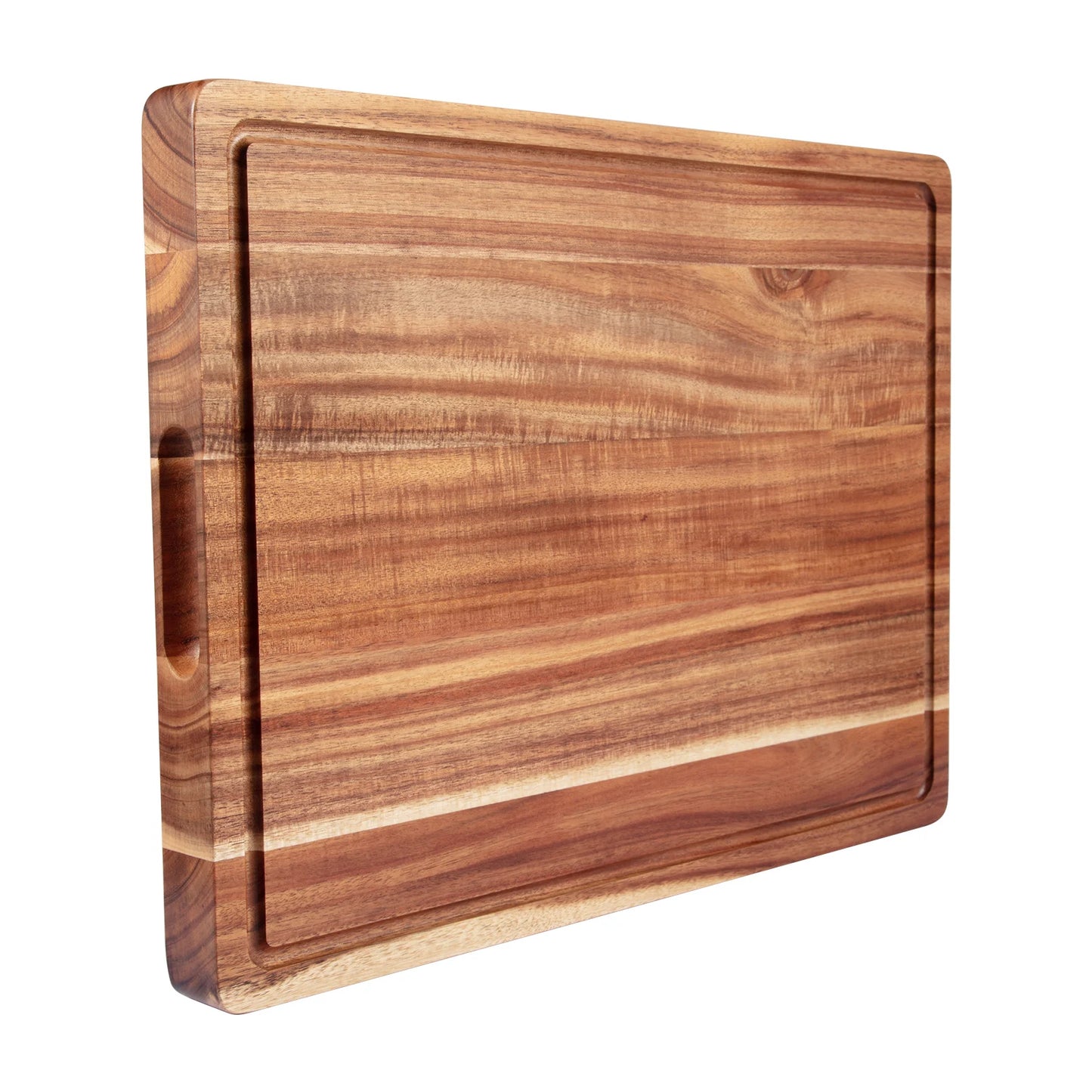 Acacia Wood Cutting Board Reversible Butcher Block For Kitchen And Cheese