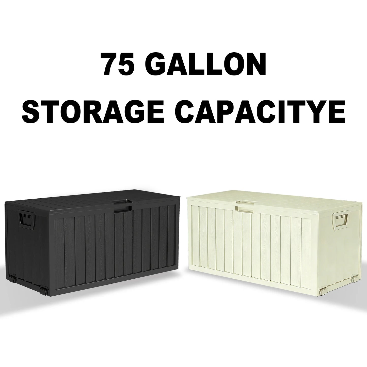 NONECN Heavy Duty Outdoor Storage Box with Flip Top Lid