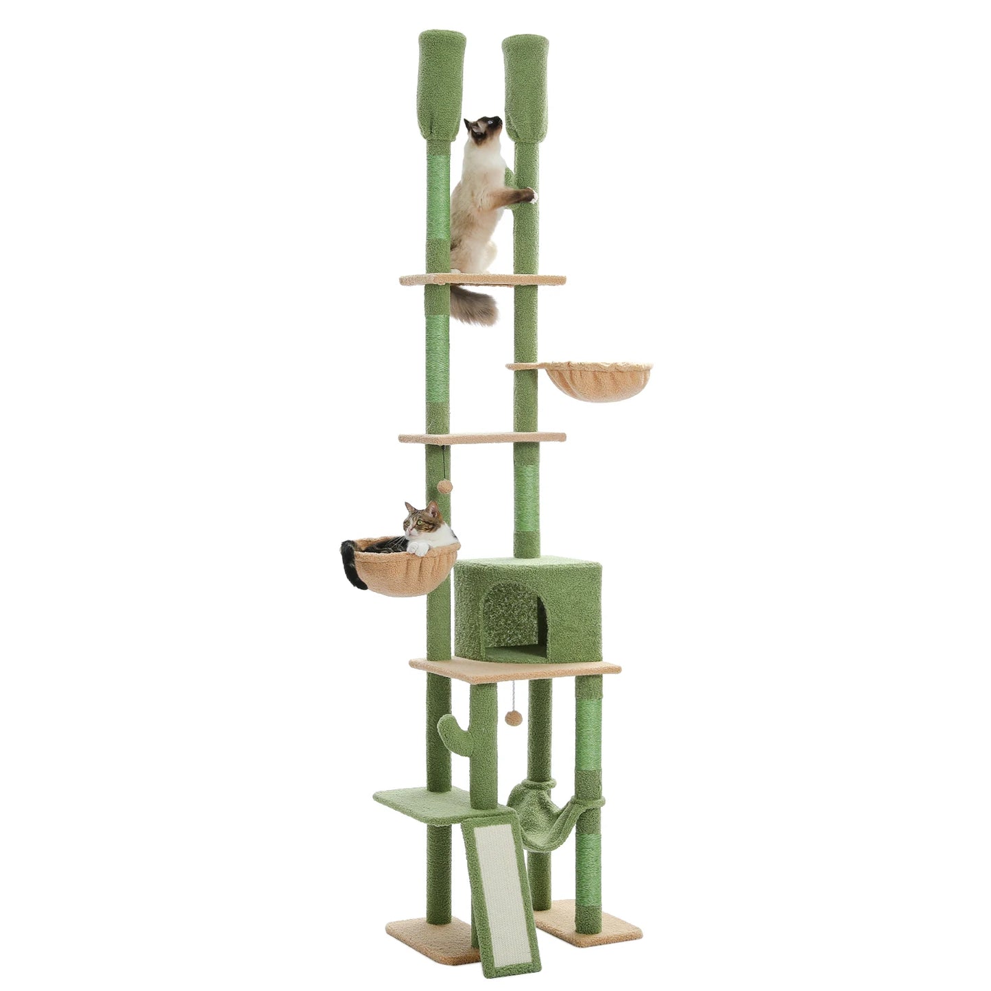 PAWZ Road Cactus Floor-To-Ceiling Cat Tree 7 Tiers
