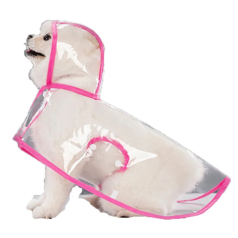 Transparent Dog Raincoat With Hat Waterproof Pet Raincoat