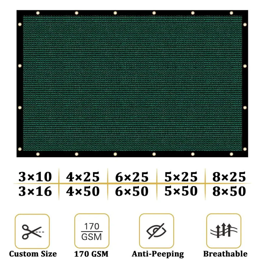 Heavy Duty Fence Privacy Screen 170 GSM Shade Net Outdoor