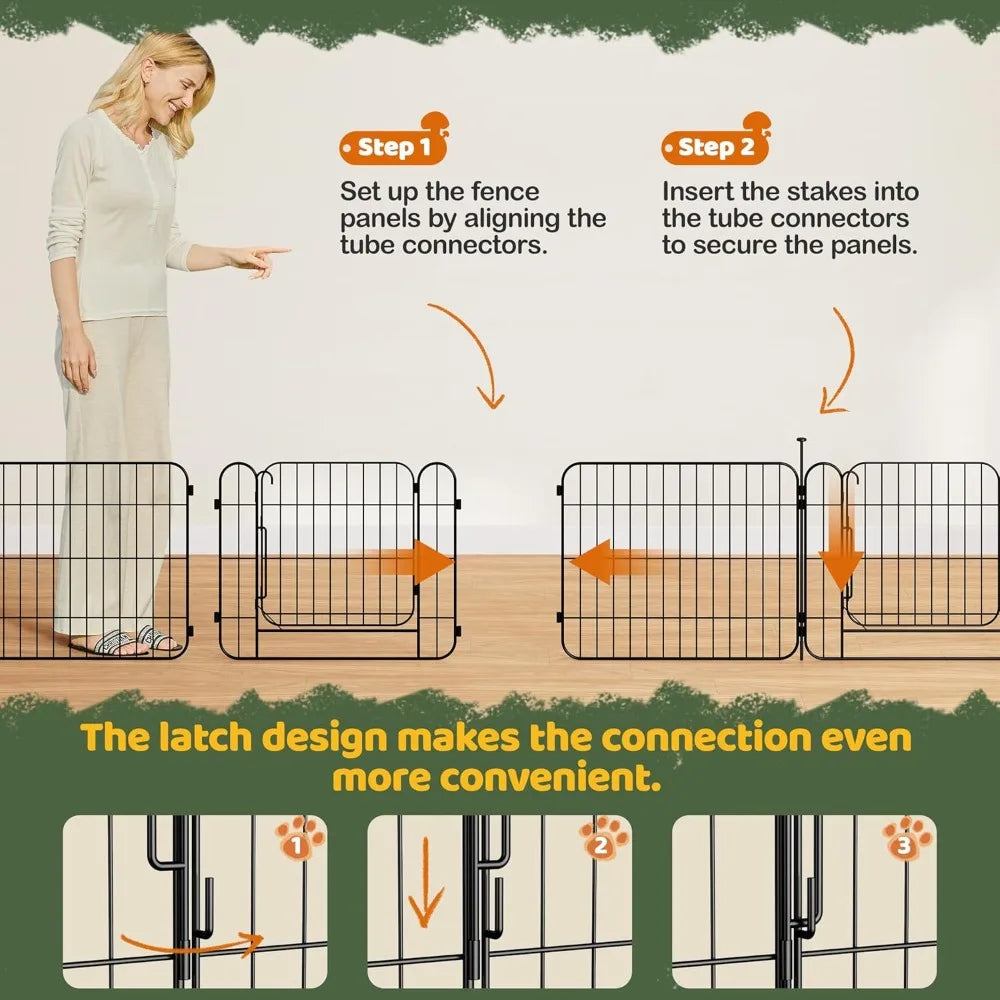Expandable Dog Playpen 8-Panel Indoor Outdoor Fence