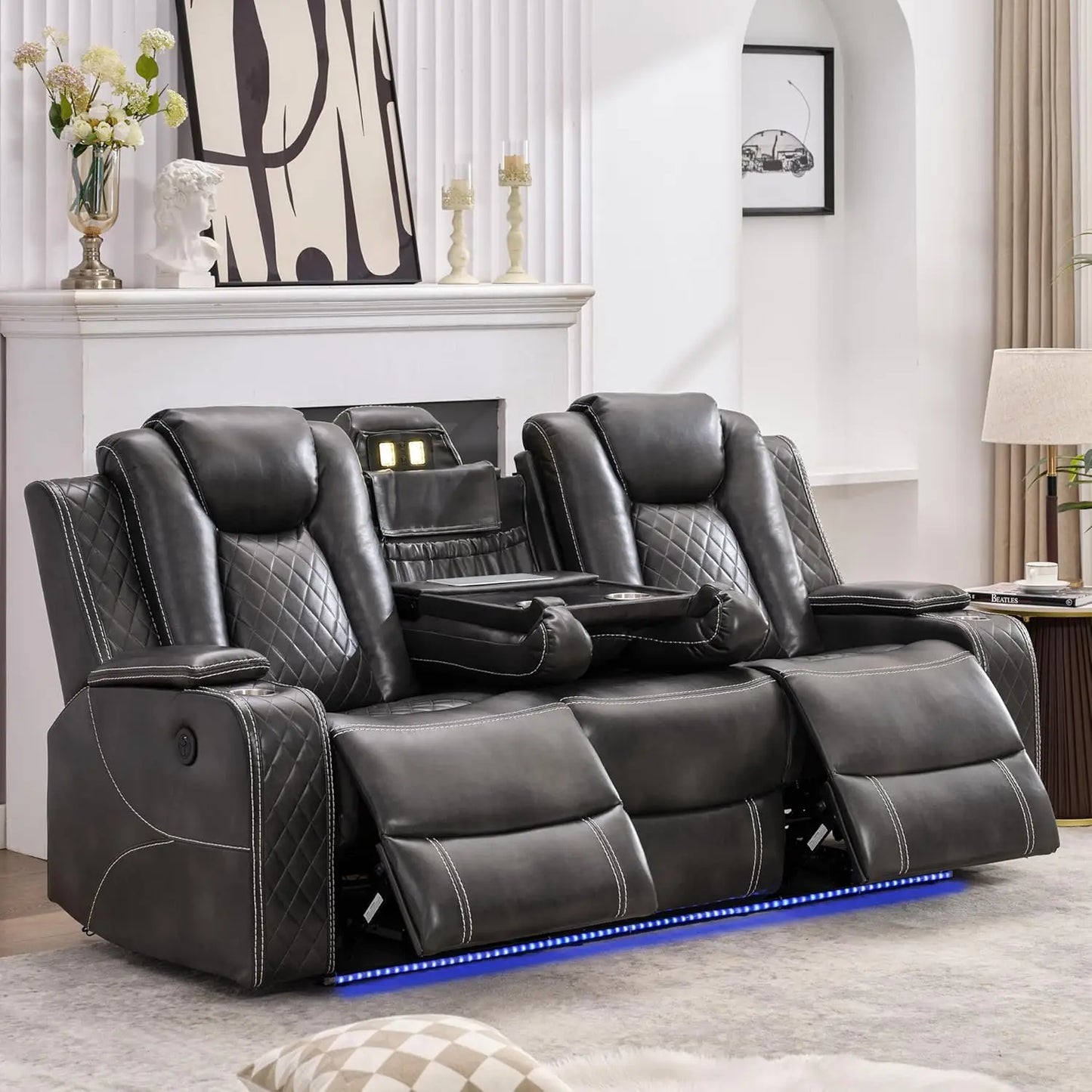 Todrani Zero Gravity Power Reclining Sofa With Wireless Charger