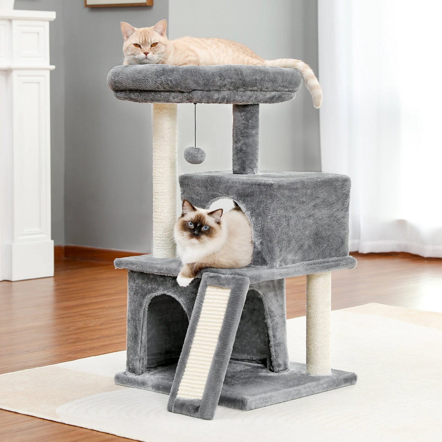 PAWZ Road Multi-Level Cat Tree Indoor Cat Tower With Condos Sisal Scratching Pad