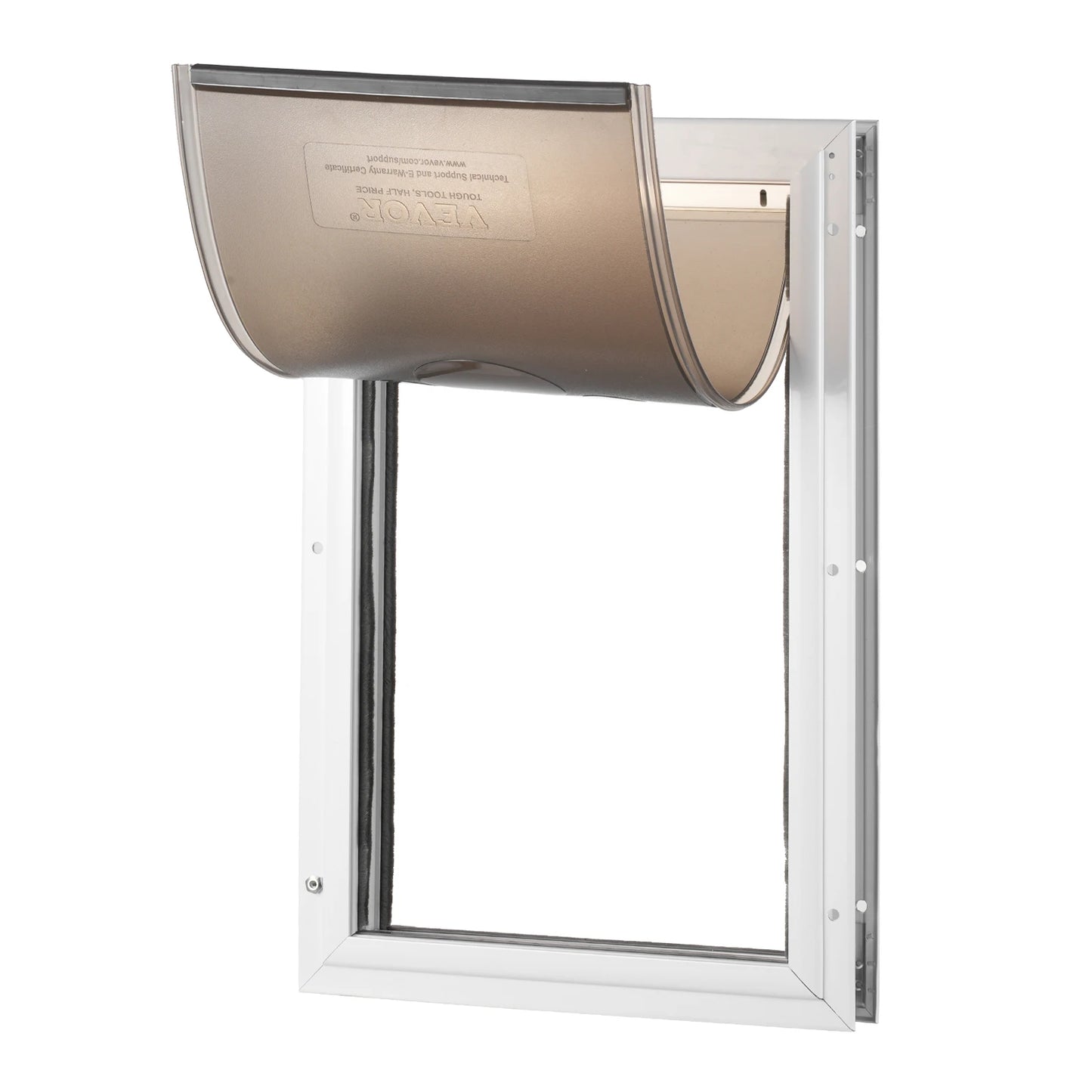 SucceBuy Weatherproof Pet Door Aluminum Frame With Lockable PVC Flap