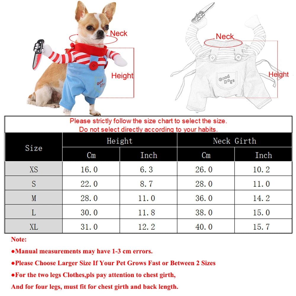 Halloween Cosplay Pets Costumes Dog Dress Up Pullover Chihuahua Costume