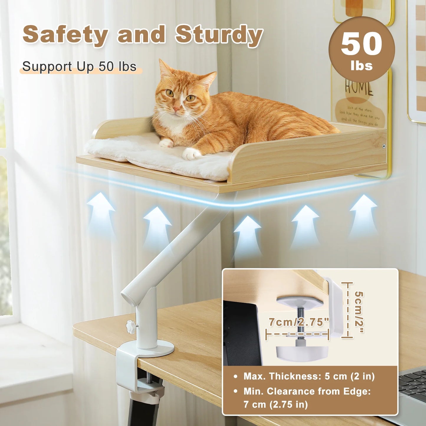 PAWZ Road Cat Desk Bed With 360 Rotatable Stand Hammock