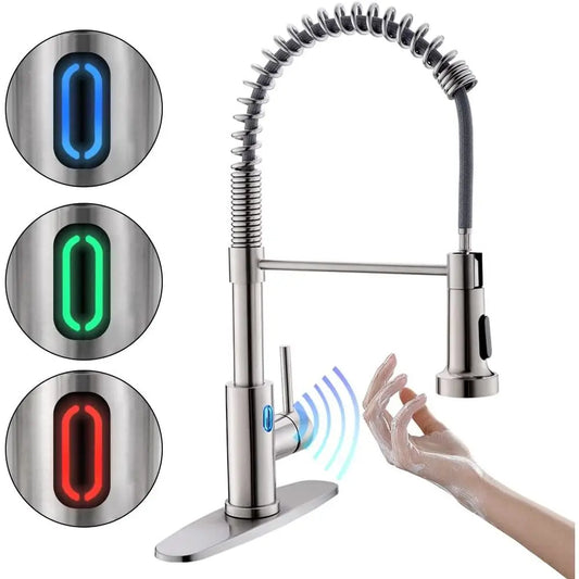 Stai Touchless Kitchen Faucet With Pull Down Sprayer LED Light