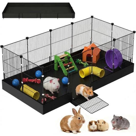 OVOZI DIY Expandable Playpen Cage For Guinea Pigs And Rabbits