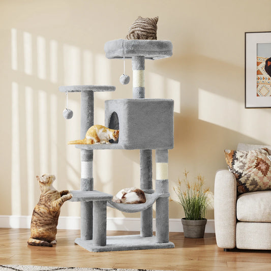 JHK Cat Tree Tall MultiCat Climbing Tower With Sisal Posts