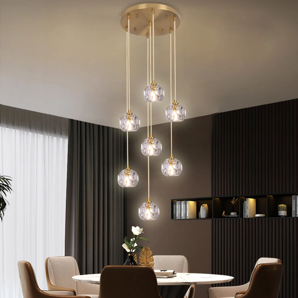VETRULUS Crystal Pendant Ceiling Light for Modern Home Decor