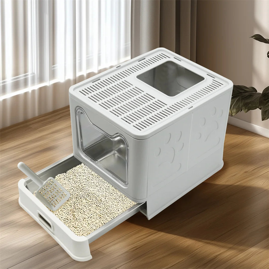 Bingopaw Detachable Enclosed Cat Litter Box Front Entry Scoop