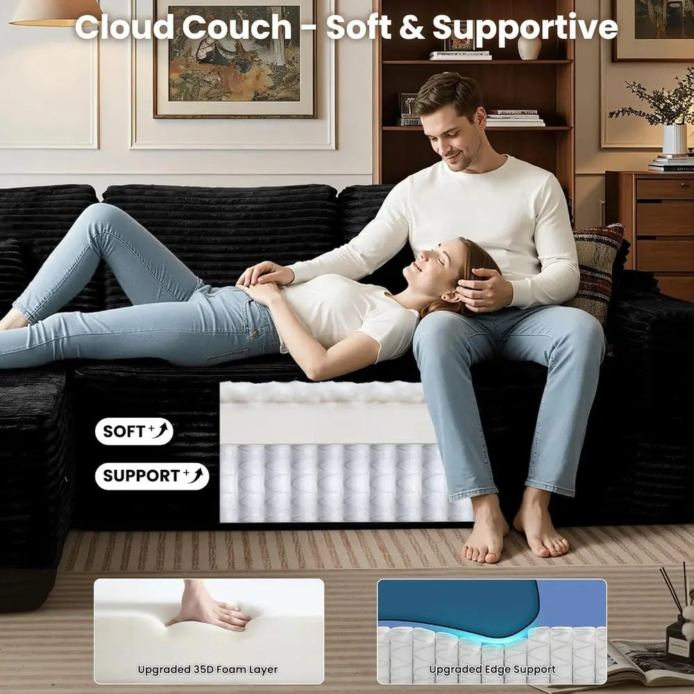 Corduroy Deep Seating Sofa For Living Room And Lounge