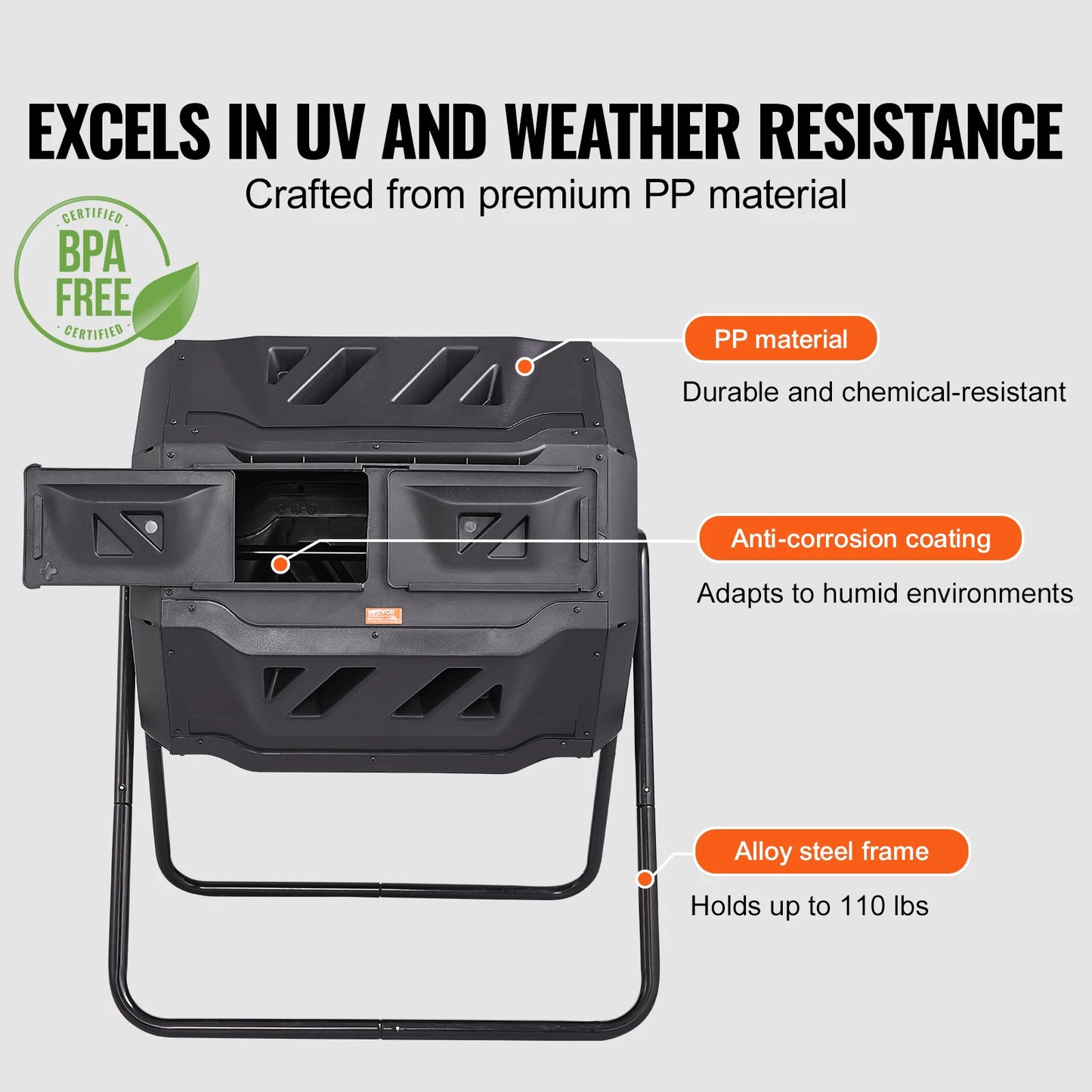 SucceBuy Dual Chamber Tumbling Composter For Garden And Yard
