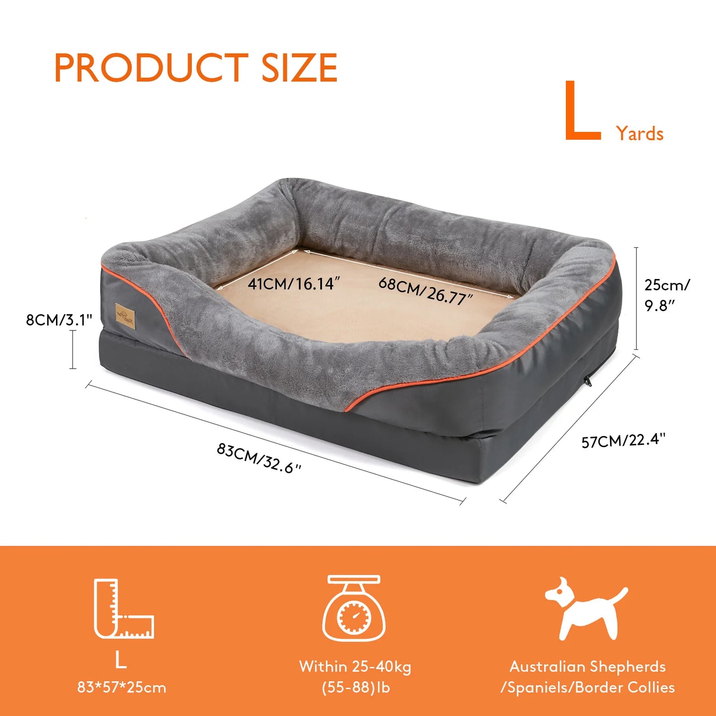 BINGOPAW Anti Allergy Warm Fleece Dog Bed With Washable Cover
