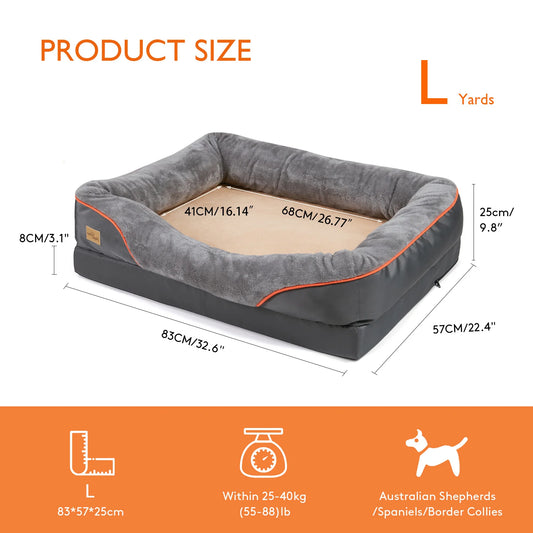 BINGOPAW Anti Allergy Warm Fleece Dog Bed With Washable Cover